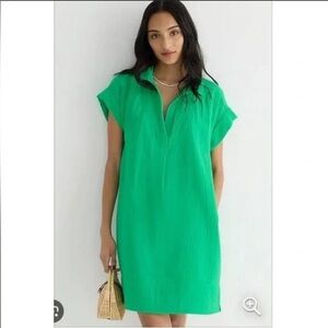 Pre-owned J Crew Factory Gauze Tunic Dress in Modern Clover, size petite small